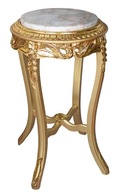 Dekoratívny barokový stolík Starožitný s mramorovou doskou Bohato Zdobený