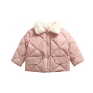 Hla-Zimný detský kabát Teplé oblečenie Ružová