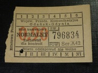 Bilet normalny tramw. 90 gr. WPK Gdańsk-Gdynia.