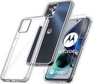 Etui do Motorola Moto G53 5G WZMACNIANE 360° CLEAR + Szkło 9H