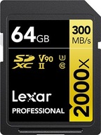 Lexar SDXC 64GB Professional 2000x UHS-II U3 ( 260/300 MB/s )