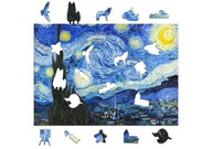 Drevené puzzle Van Gogh Hviezdna noc Skladačka A4 150 dielikov