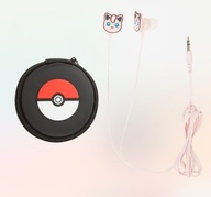 Słuchawki dla dzieci dziecięce przewodowe dokanałowe Pokemon różowe + Etui