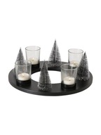 Westwing Świecznik świąteczny na tealighty Segde choinki 30 x 12 cm czarny