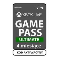 XBOX GAME PASS ULTIMATE LIVE GOLD CORE 120 DNI / 4 MIESIĄCE KOD KLUCZ VPN