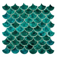 Rybia šupka - keramická dlažba na stenu - sada dlaždíc Smaragdový záliv