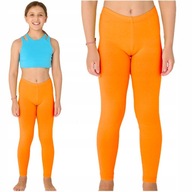 Legginsy dziecięce spodnie dresowe gładkie długie getry Bates orange 140