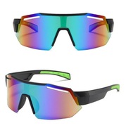 Športové slnečné okuliare Flexibilný filter UV400 BLACK/GREEN + PUZDRO