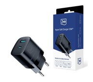 Ładowarka sieciowa uniwersalna 3mk Hyper GaN Charger 33W USB / USB-C Czarna