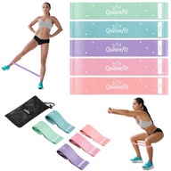 ZESTAW 5 GUM DO ĆWICZEŃ TAŚM OPOROWYCH TRENINGOWYCH BANDS 0,5-30KG QUEENFIT