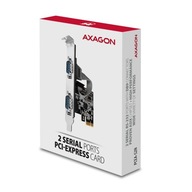 Axagon PCEA-S2N kontroler PCIe 2x RS232 COM LP