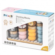 Viga 44022 PolarB Vzdělávací pyramidy stavebnice ZOO Lev Liška Zebra Medvídek Dřevo