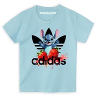 Stitch Kolorowe Logo Owoce Dziecięca Koszulka Bawełniana T-Shirt Premium