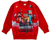 BLUZA dresowa chłopięca 104 MINECRAFT czerwona