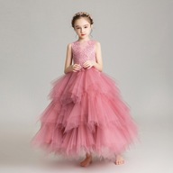 Dievčenské tylové vrstvené šaty Šaty pre princeznú na ples