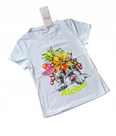 Biała bluzka dla dziewczynki t-shirt nowa 146-152
