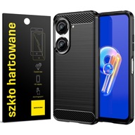 ETUI CASE CARBON DO ASUS ZENFONE 9 + PEŁNE SZKŁO