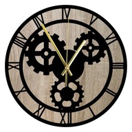 Zegar Ścienny Drewniany Dąb Sonoma Styl Industrialny Loft Elegancki 45 cm