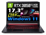 Laptop gamingowy ACER NITRO i5 32GB M.2 SSD 512 W10W11 dla gracza RTX3050Ti