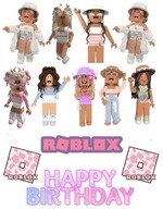 Opłatek na Tort GIRL ROBLOX Dekoracja na Urodziny Wydruk Cukrowy A4