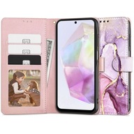 SKŁADANE MARMUROWE ETUI CASE PORTFEL COVER TPU DO GALAXY A35 5G MARBLE