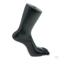 4 szt. Plastikowy manekin z lewą stopą do skarpetek, butów, wyświetlacz na kostkę, czarny