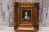 Portrét - Francúzska aristokratka - Olejomaľba - Zlatý rám 39x34