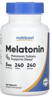 Nutricost Melatonín 5mg 240 kapsúl Bez chemických prísad