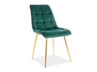 Čalúnená stolička CHIC VELVET zelená/zlatá