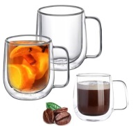 Üveg Bögre Kubas Üveg Pohár Füllel Kávé Tea Forralt Bor Latte