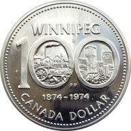 1 Dolar, 100 Lat Winnipeg 1975, Kanada, certyfikat