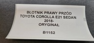 fender right front TOYOTA COROLLA E21 sedan 18- original