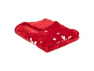 Červená deka s vločky, 130 x 180 cm