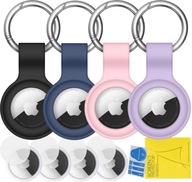 4 db Apple AirTag lokátor tok kulcstartó + 4 db hidrogél fólia