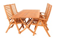 Súprava záhradného nábytku komplet so stoličkami 4 os nábytok z eukalyptového dreva