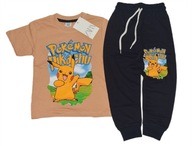 Komplet Pokemon 122-128 7-8 Pikachu bluzka spodnie dresowe 2 części bawełna