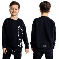 mashMNIE BLUZA WOLF WILK czarna druk puchnący 152 158