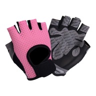 Fitness polprstové ochranné rukavice Krátke bezprstové rukavice Anti Pink S