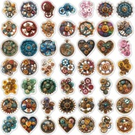 [Z] Sada průhledných samolepek Steampunk gears 50 kusů