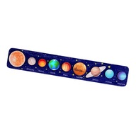 Wooden Solar System Board Game Educational Puzzle Game Planet Dark Blue B