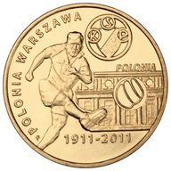 Moneta 2 zł 2011 rok Polskie Kluby Piłkarskie - Polonia Warszawa + kapsel