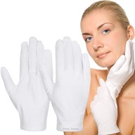 Rękawiczki rękawice bawełniane materiałowe kosmetyczne do zabiegów L (9)