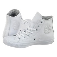 Buty Skórzane Damskie Trampki Converse CT All Star Lthr HI 1T406 Białe