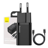 BASEUS ŁADOWARKA SIECIOWA KOSTKA ZASILACZ USB-C PD 25W Z KABLEM USB-C 1M