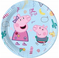 8 szt. Talerzyki papierowe Świnka Peppa Pig 23 cm