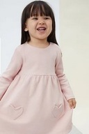 H&M dresowa sukienka serduszka różowa 86 cm 12-18 m A105