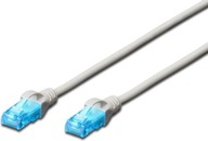 Kabel Sieciowy Patchcord Internetowy Skrętka U/UTP kat. 5e Szary 0.5M