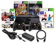 ZESTAW Konsola Xbox 360 E 250GB 2 Pady Sensor Kinect 4 Gry GOTOWY DO GRY