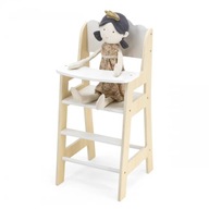 VIGA PolarB Jedálenská stolička pre bábiky Biele Drevené