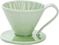 Drip ceramiczny stożkowy CAFEC DRPPER zielony cup1